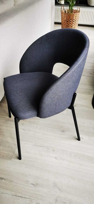 Krzesła do jadalni, szare tapicerowane - 2szt.