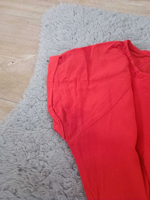 Bluzka damska T-Shirt satynowy pomarańczowy r XS