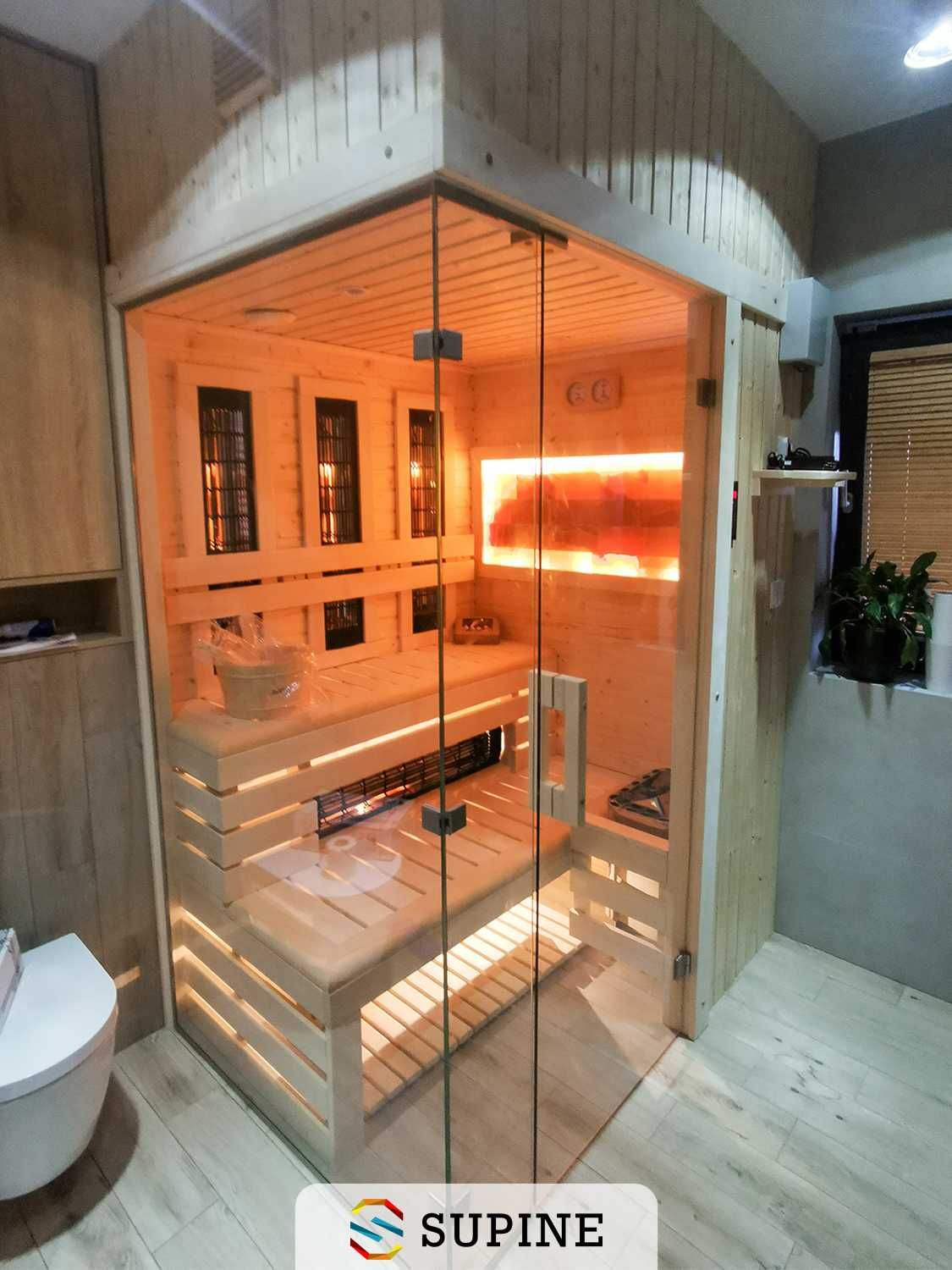 Sauna domowa wewnętrzna na wymiar fińska combi infrared