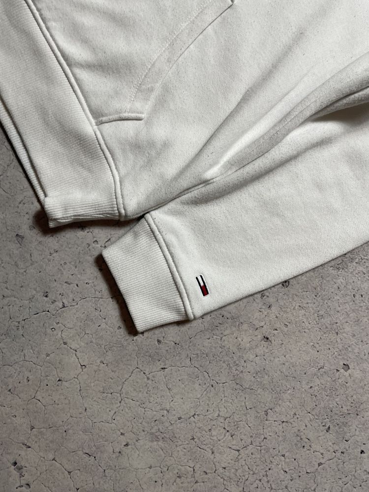 Мужская Кофта Худи Tommy Hilfiger Jeans Белая С Большим Лого S-M