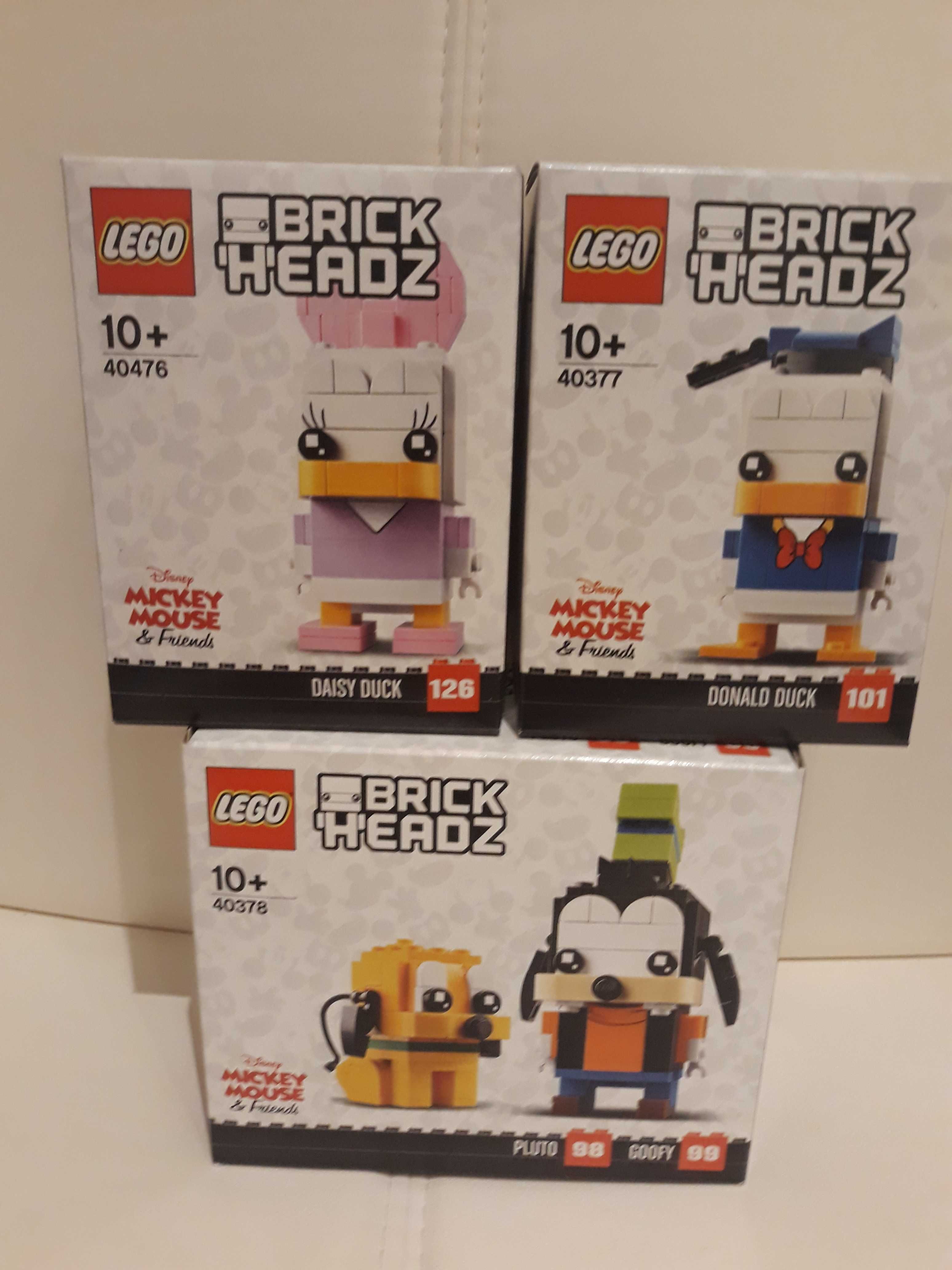 Lego Brickheads 3 zestawy Daisy 40476 Donald 40337 Pluto i Goofy 40378