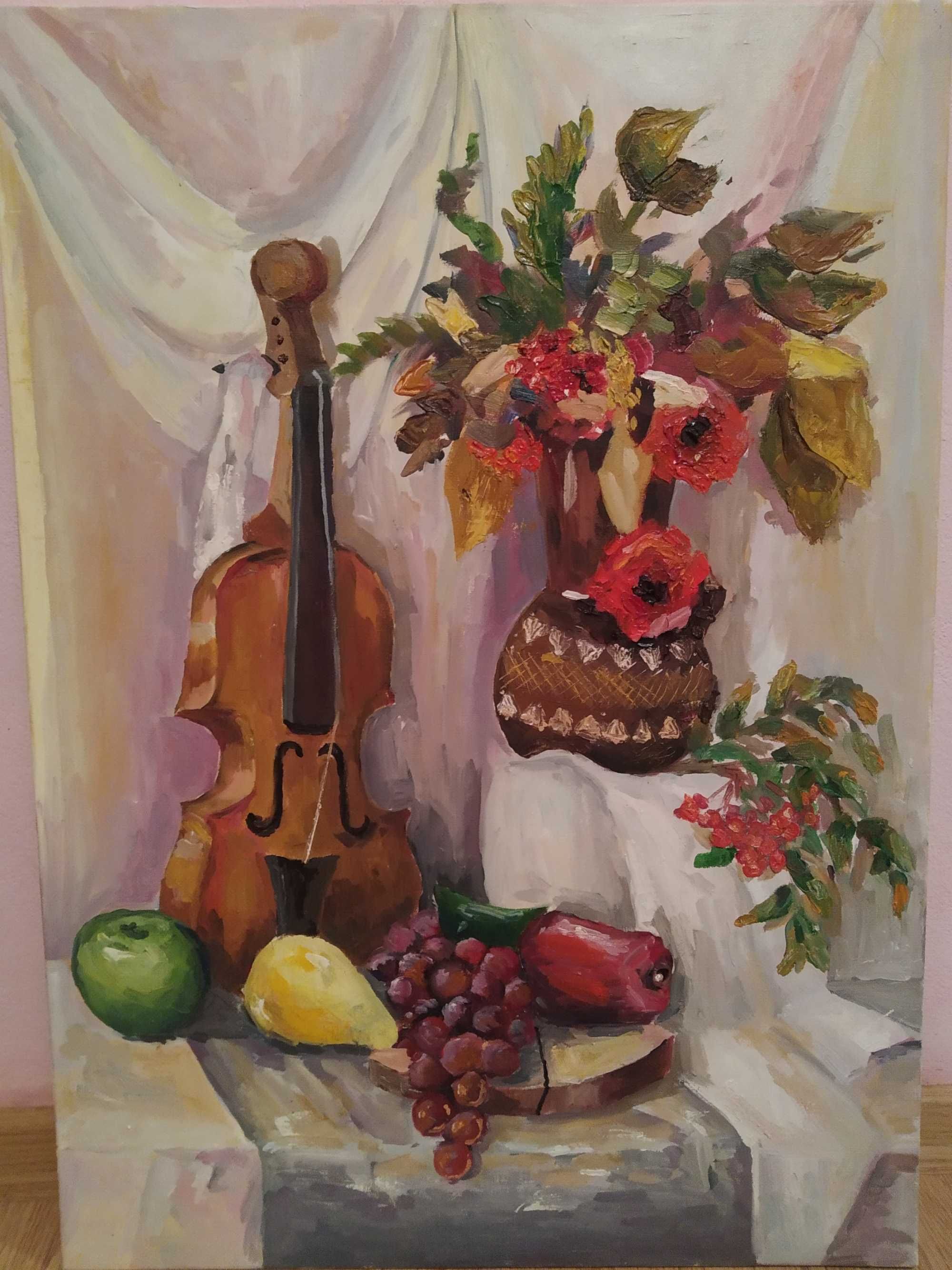 Картина "Скрипка з фруктами "