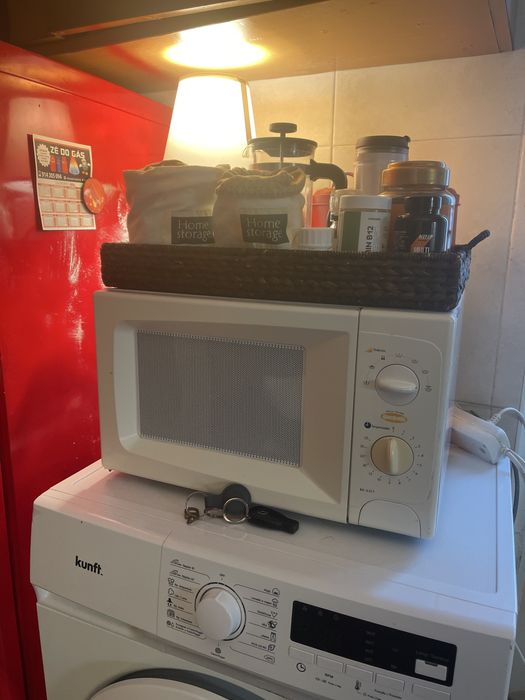 Microondas a funcionar