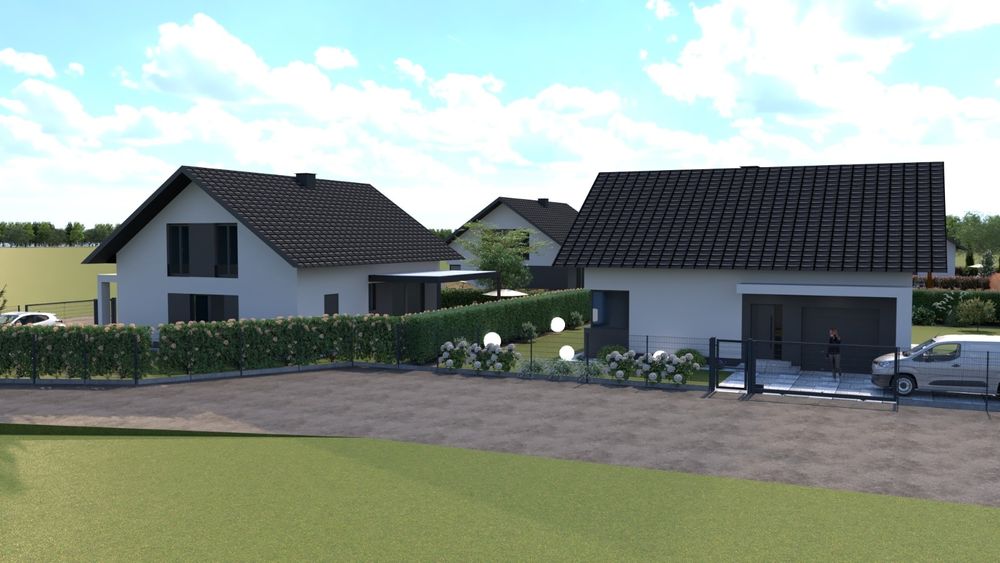 Osiedle domów jednorodzinnych na obrzeżach miasta