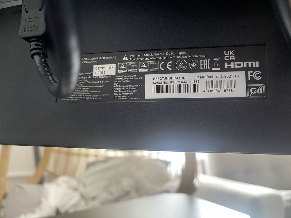 Monitor AOC C27G2ZE/BK