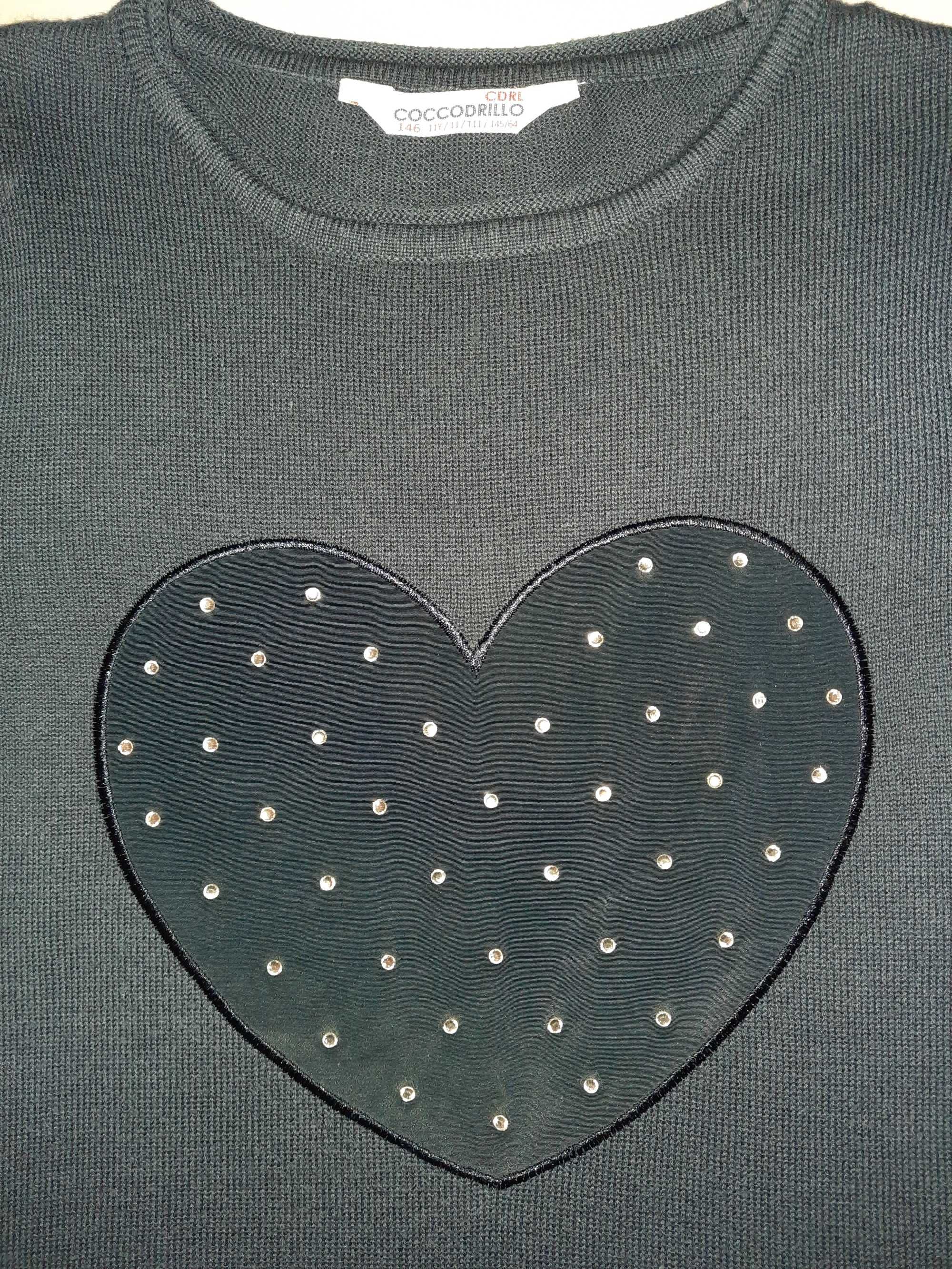Sweter "Serce ze srebrnymi kółeczkami"