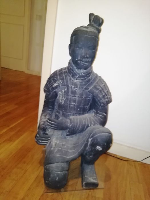 Escultura original de guerreiro de Xian antiga
