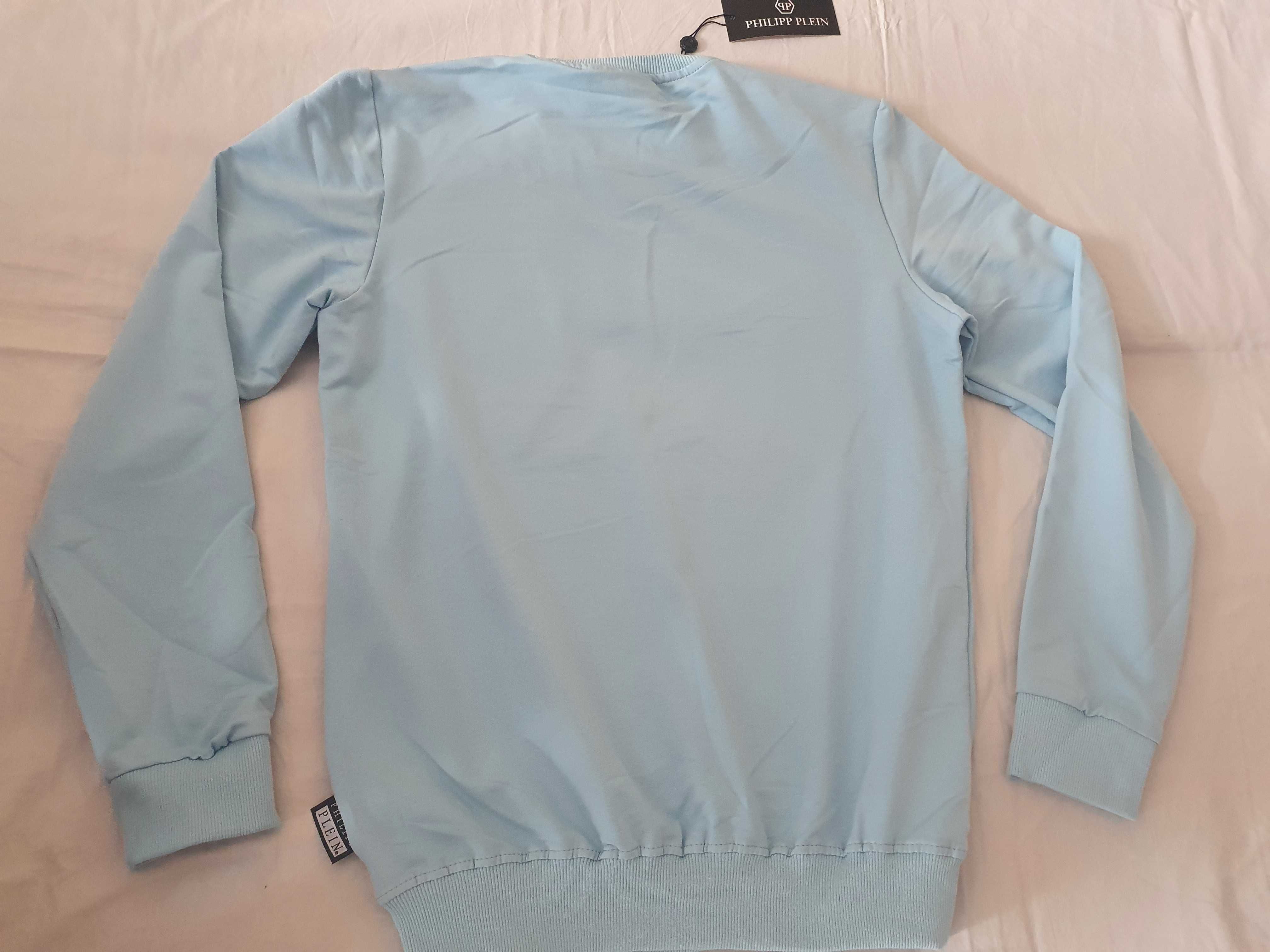 NOWA męska bluza Philipp Plein bluzka klasyk PP xl błękit baby blue