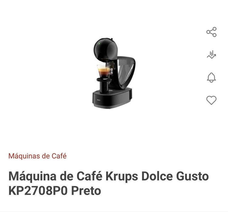 Máquina Cafe Infinissima Krups Preta - KP1708P7 em estado Novo