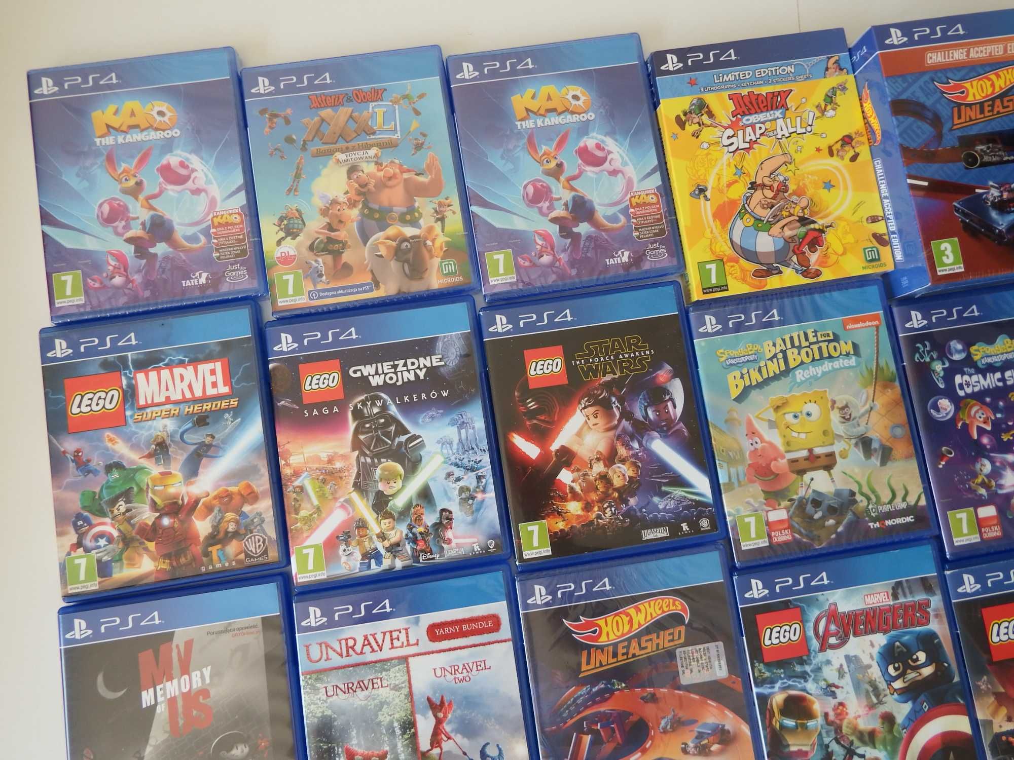 GRY DLA DZIECI PS4 PS5 LEGO Crash Kangurek Kao FARMA Simsy Asterix