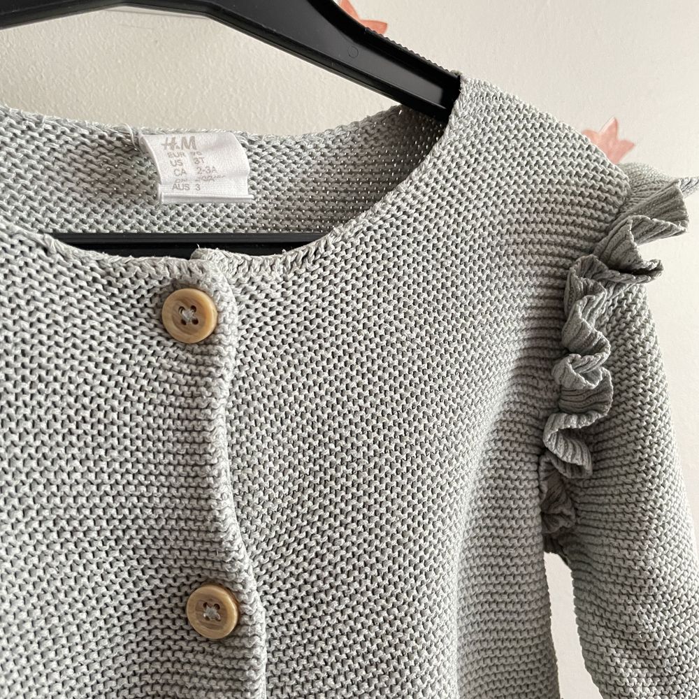 H&M sweterek kardigan zapinany na guziki 100% bawełna 98