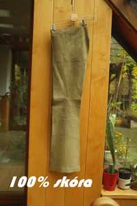 irchowe zamszowe skórzane spodnie real vintage lata 70te dzwony 70s