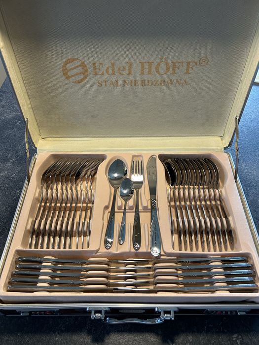 Komplet zestaw sztućców EDEL HOFF walizka 72 el. sztućce dla 12 osób