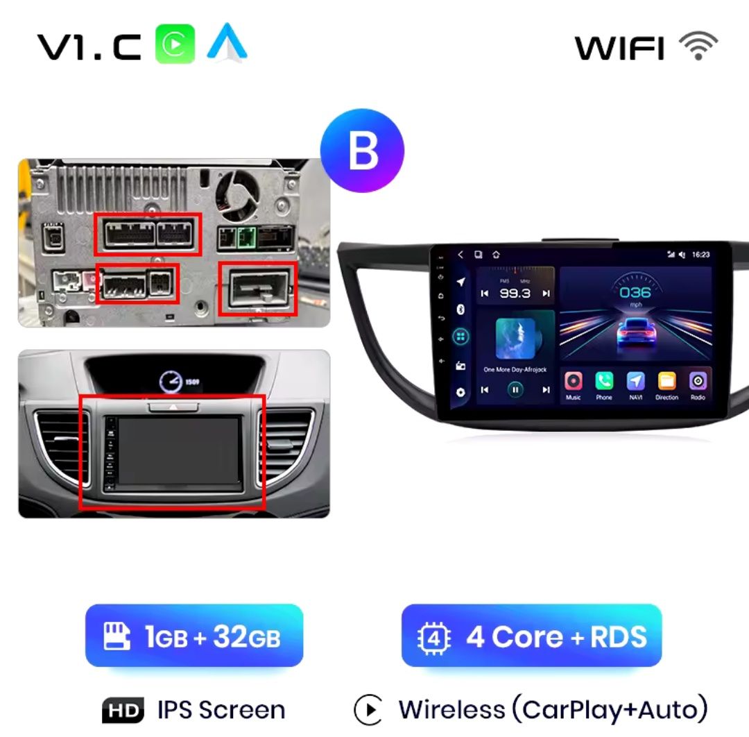 Rádio android Honda Cr-V 2012-16 CARPLAY WIFI GPS BT novo