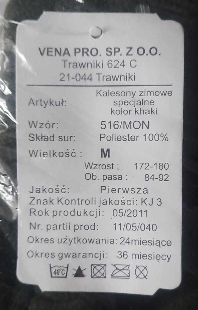 Kalesony zimowe specjalne khaki, 516/MON