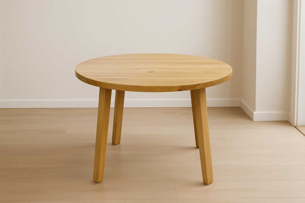 Stół Dębowy Okrągły LOFT, 100% Lite Drewno, Różne Wymiary, Rozkładany.