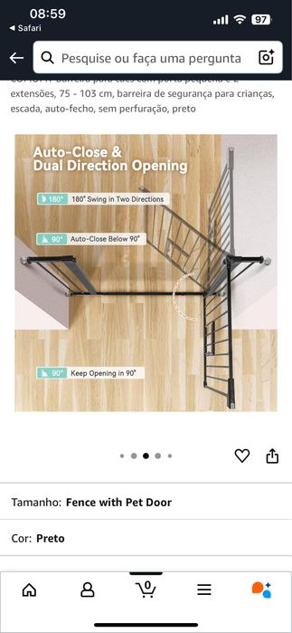 Barreira escadas criança com porta para gato