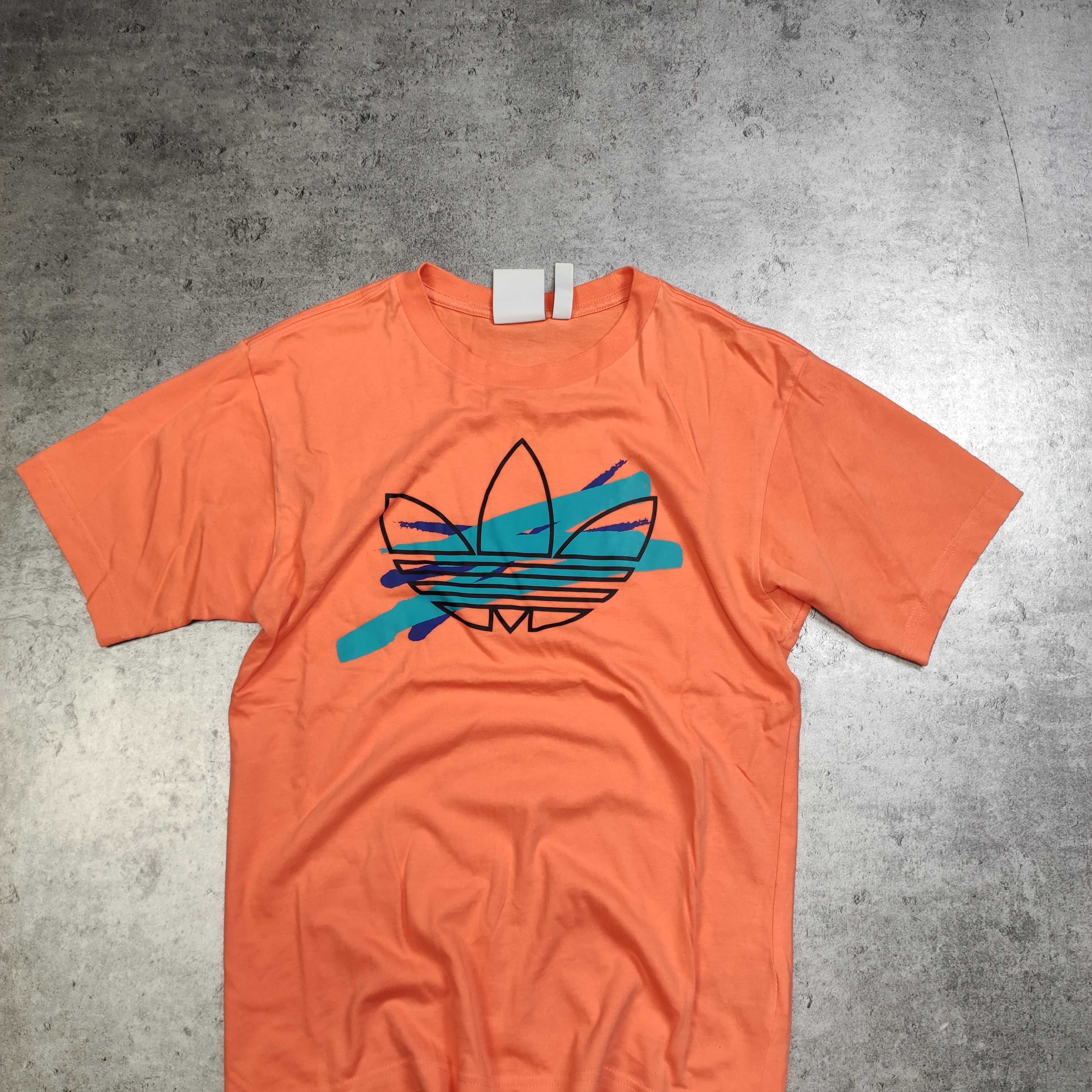 MĘSKA Koszulka PREMIUM Bawełna Adidas Originals Duże Logo Casual