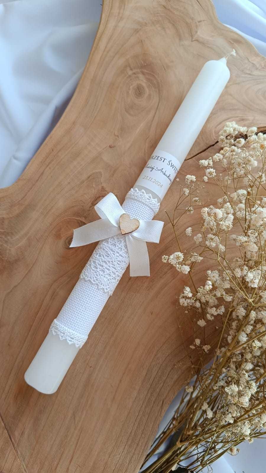 Boho Świeca do Chrztu Świętego