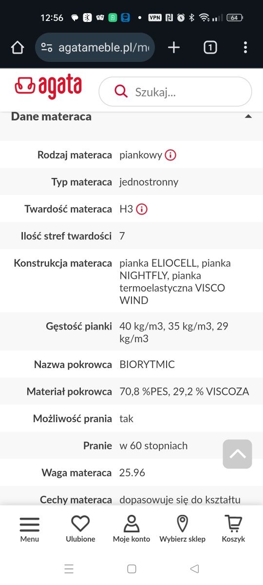 Materac  piankowy