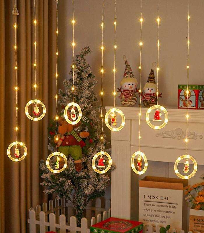 GIRLANDA Świąteczna WISZĄCY łańcuch LED dekoracja ŚWIĄTECZNA Lampki