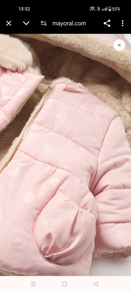 Mayoral newborn Kurtka dwustronna 75cm 6-9 miesięcy dla noworodka 6-9