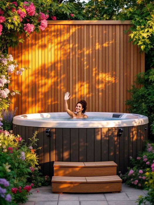 BALIA OGRODOWA z piecem 2m, jakuzzi, gorąca beczka, wanna z masażem