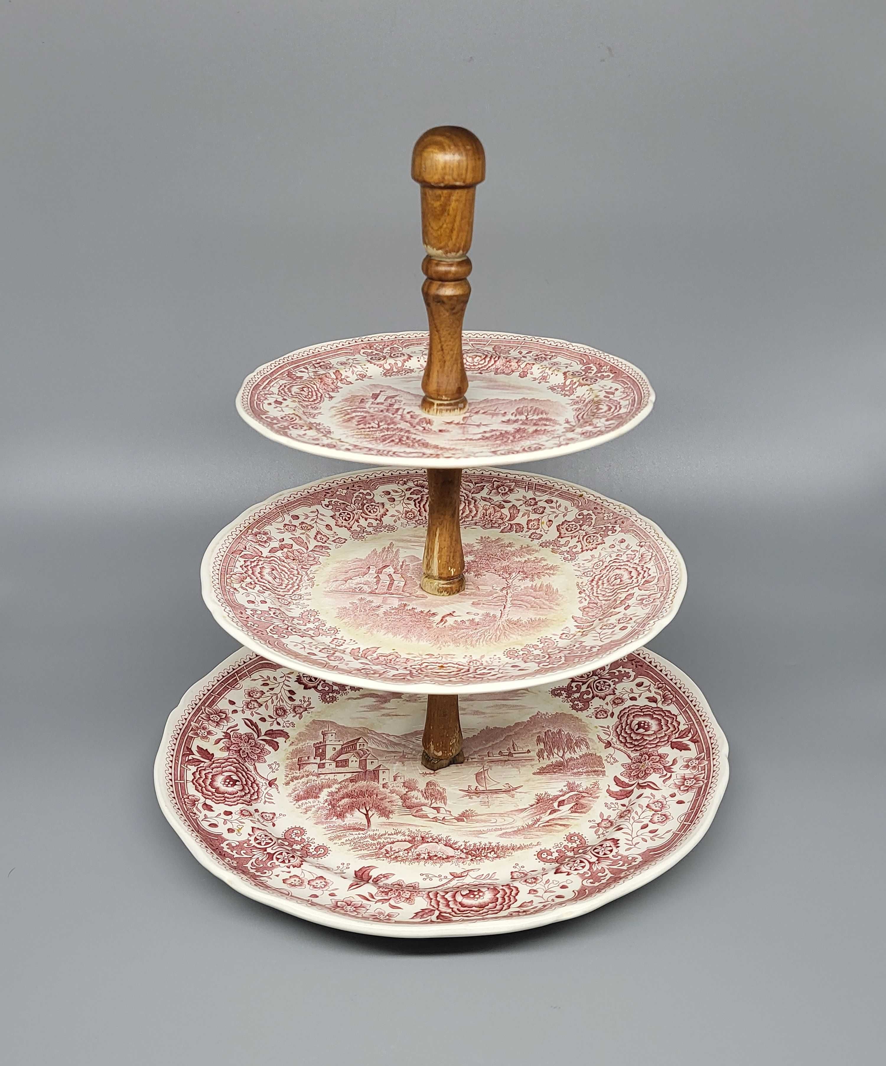 Etażerka trzy poziomowa patera Villeroy & Boch Burgenland vintage