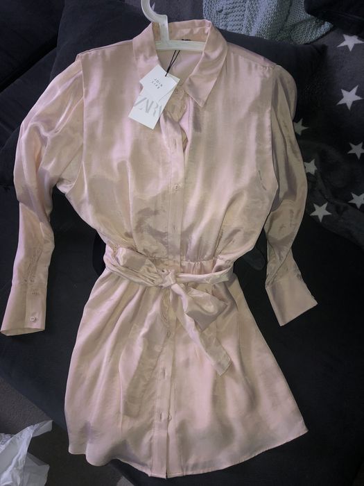 Sukienka koszulowa ZARA 38 M różowa