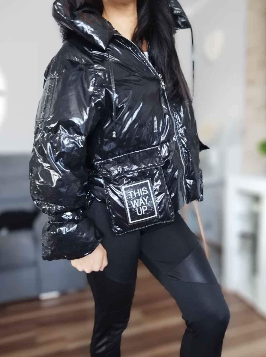 Extra kurtka oversize puchowa zimowa damska na szelkach