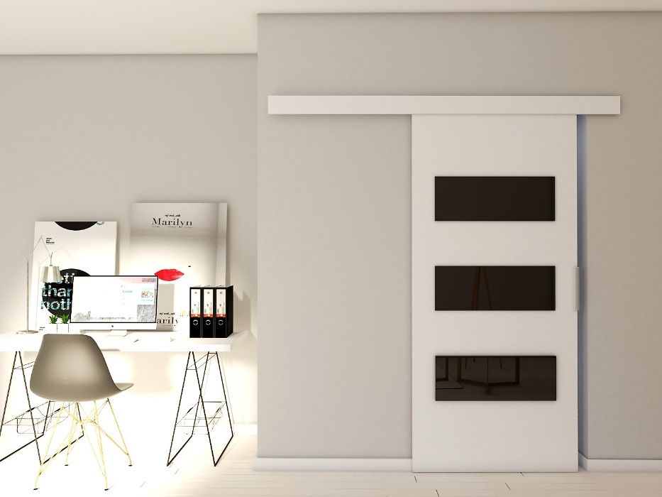 Drzwi przesuwne E90 - 96x205cm BIAŁE najtaniej nowoczesne producent