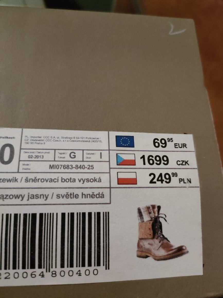 Super cena-Trzewiki męskie skórzane Lasocki 40 z wkładką wewnętrzną 26