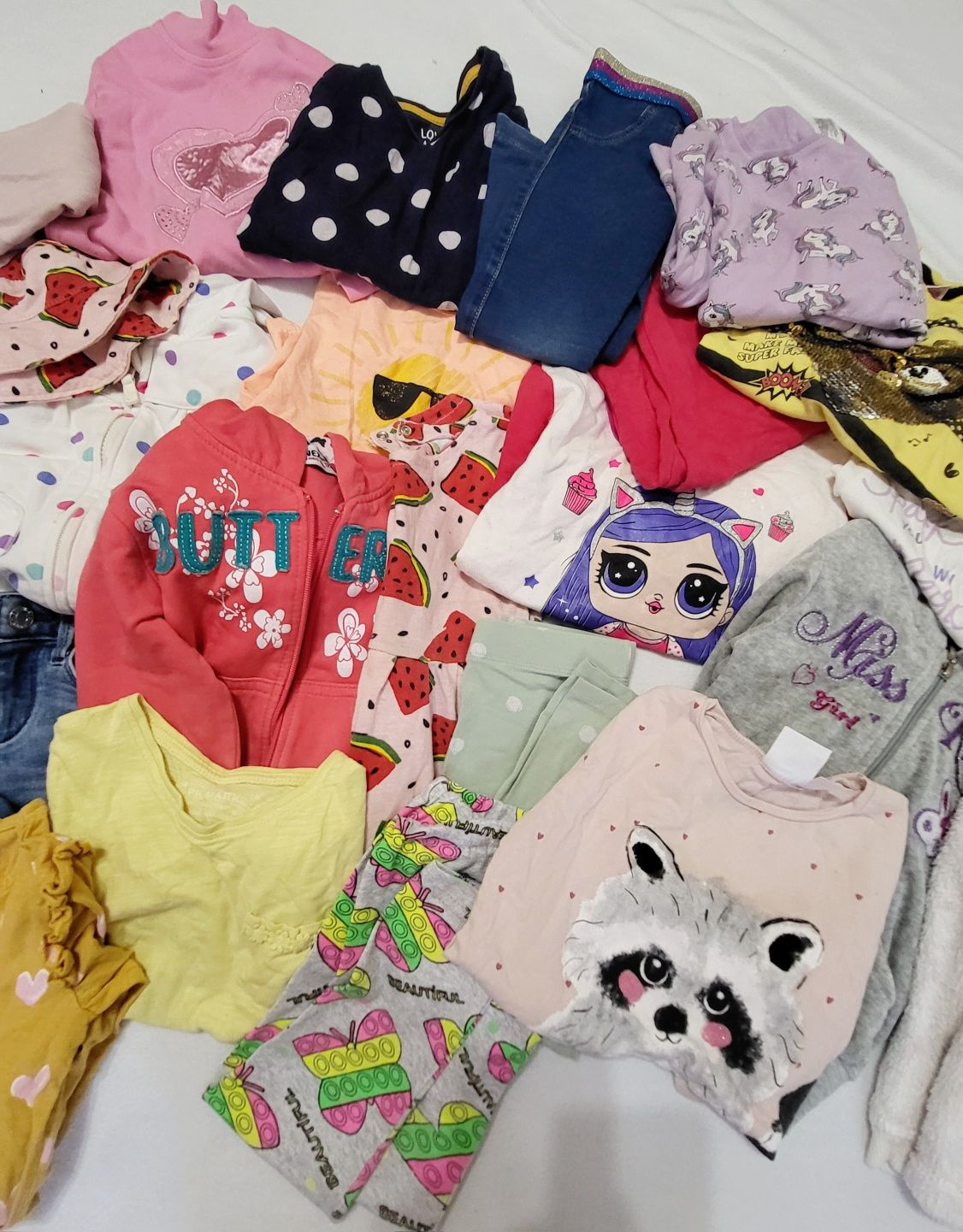 Пакет вещей на девочку свитер шортики кофточка пижама лосины