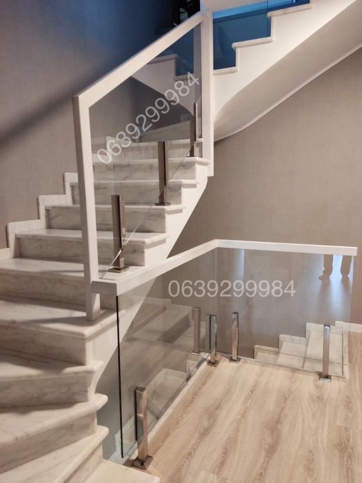 Скляні перила,на сходи,балкони,тераси перегородки,дашки,