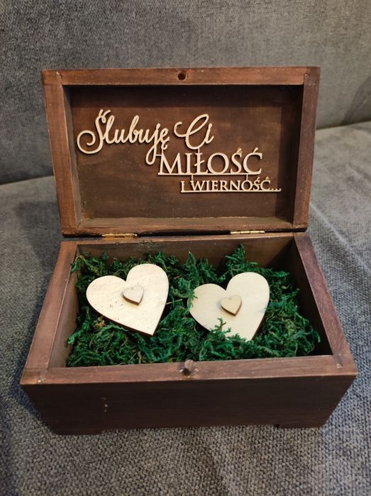 Pudełko drewniane na obrączki