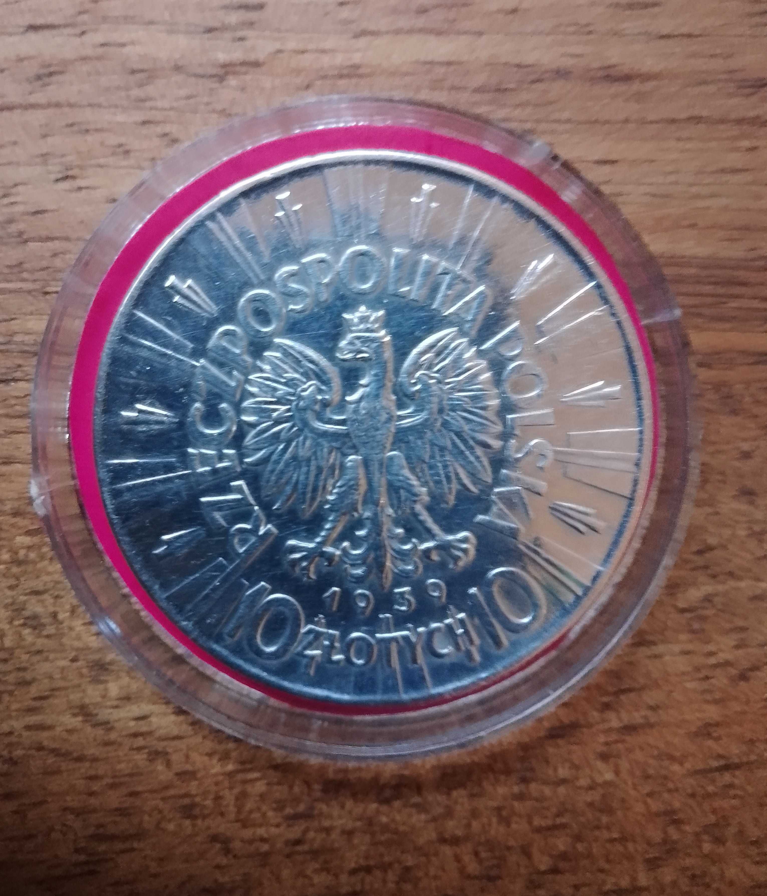 Monety srebrne nominał 10 zł Piłsudski 1939r.