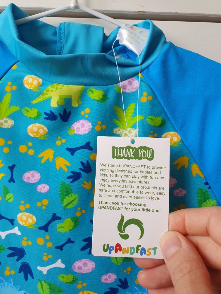 Nowy strój kąpielowy baby boys sunsuit UPF 50+ dinozaur