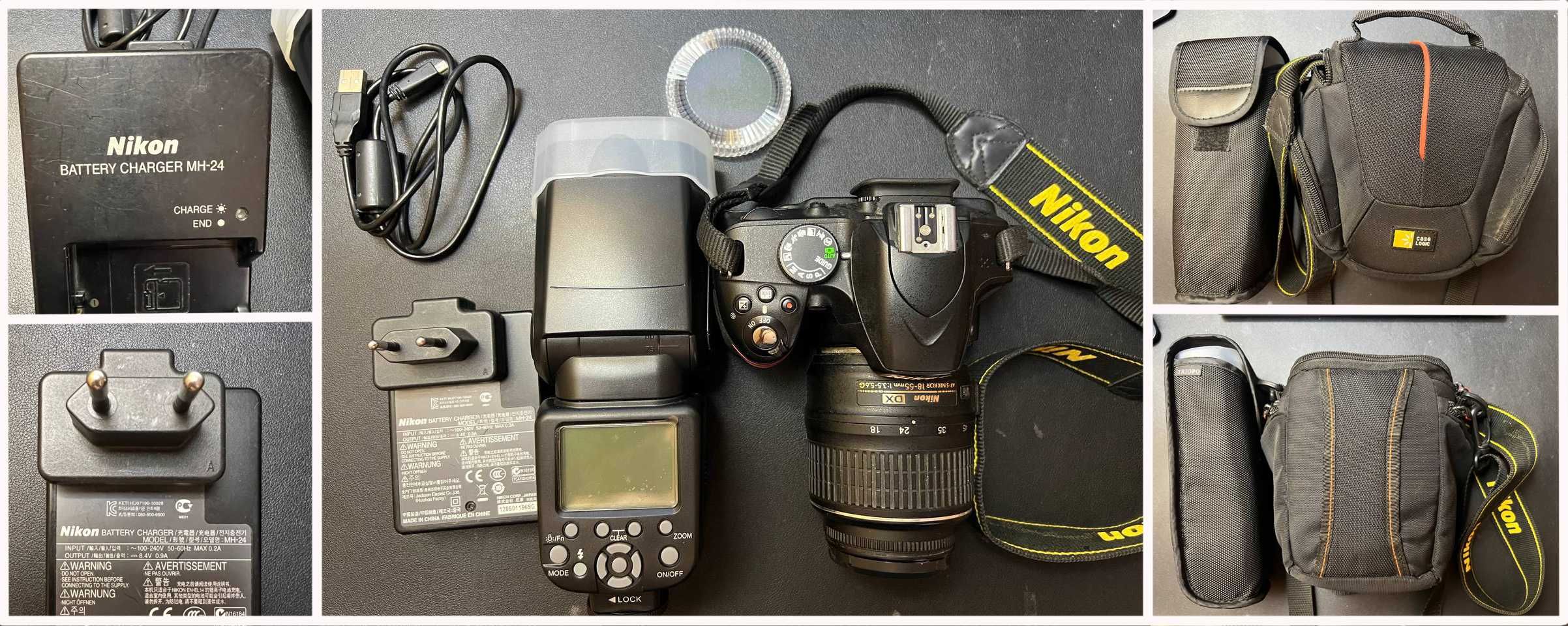 Фотоапарат Nikon D3200 18-55mm + спалах + світлофільтр + карта пам'яті