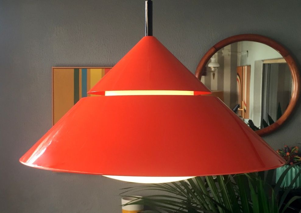 Candeeiro Kaiser Leuchten em laranja Space Age anos 60, 70