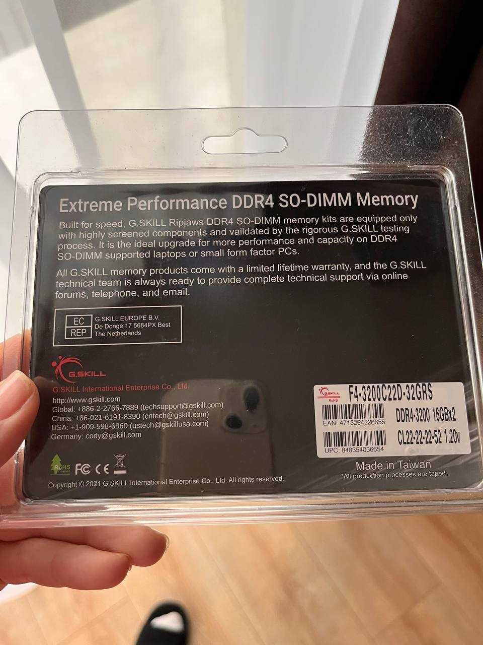 Pamięć RAM Ripjaws DDR4 32GB 3200MHz CL22 SO-DIMM (F43200C22D32GRS)