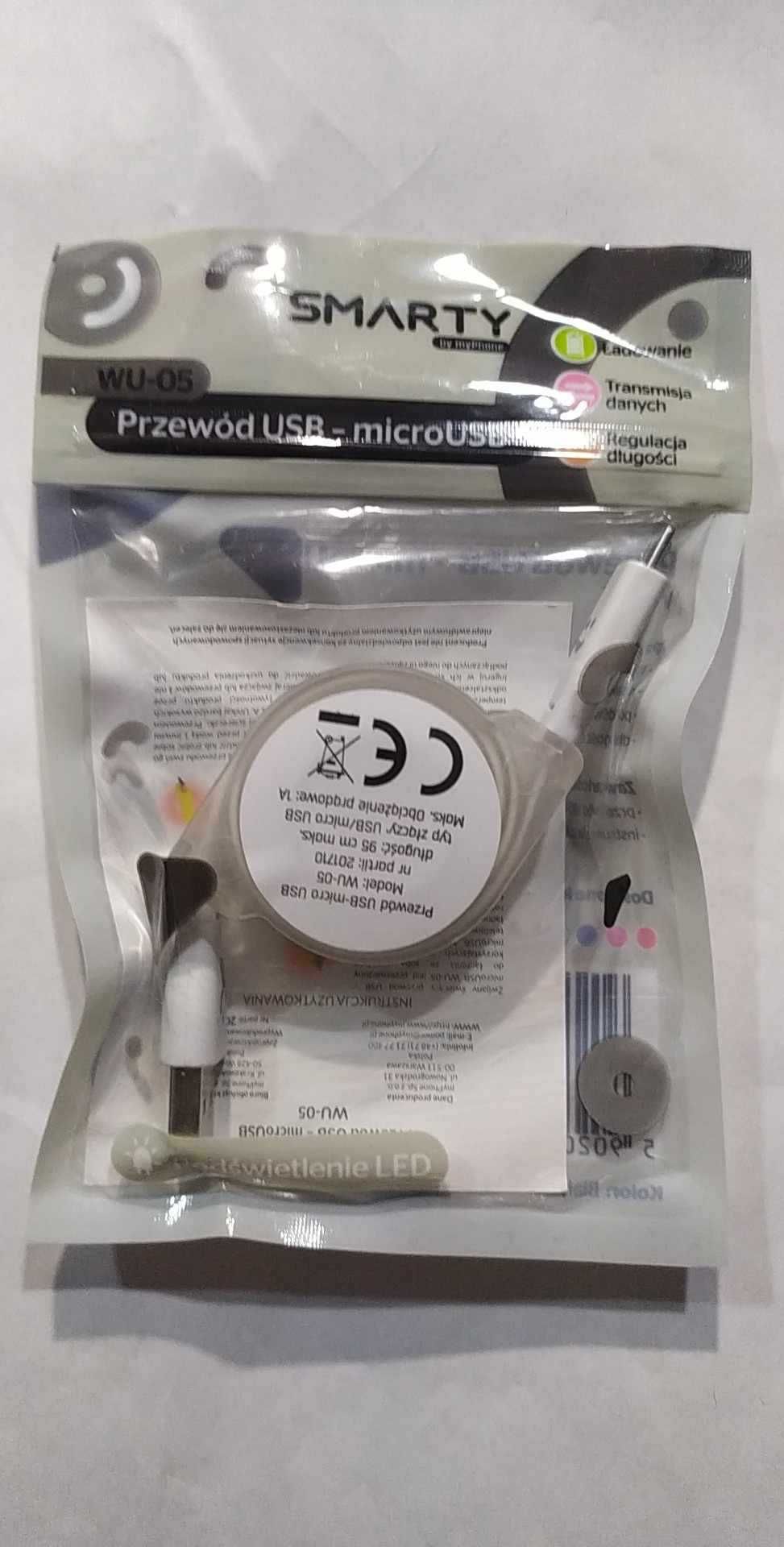 Kabel USB - Micro USB Regulowany WU-05 BIAŁY
