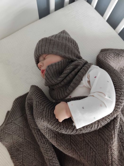 Czapka plus komin wełna Merino