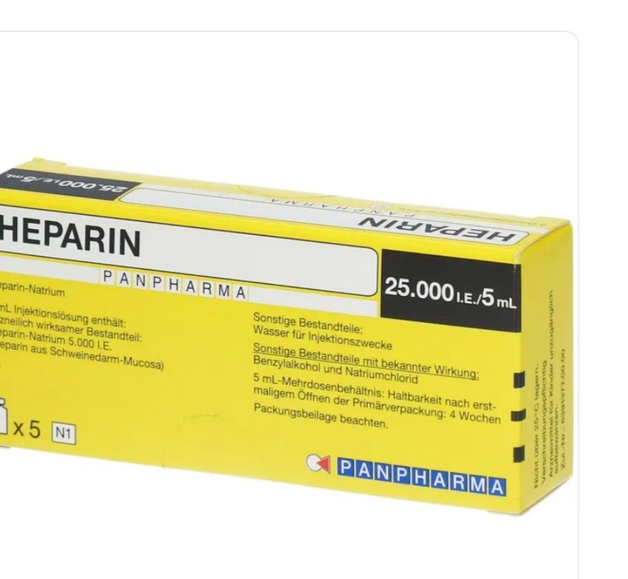 Heparin Panрharma 25.000 i.e/5 ml Гепарин панфарма Германия