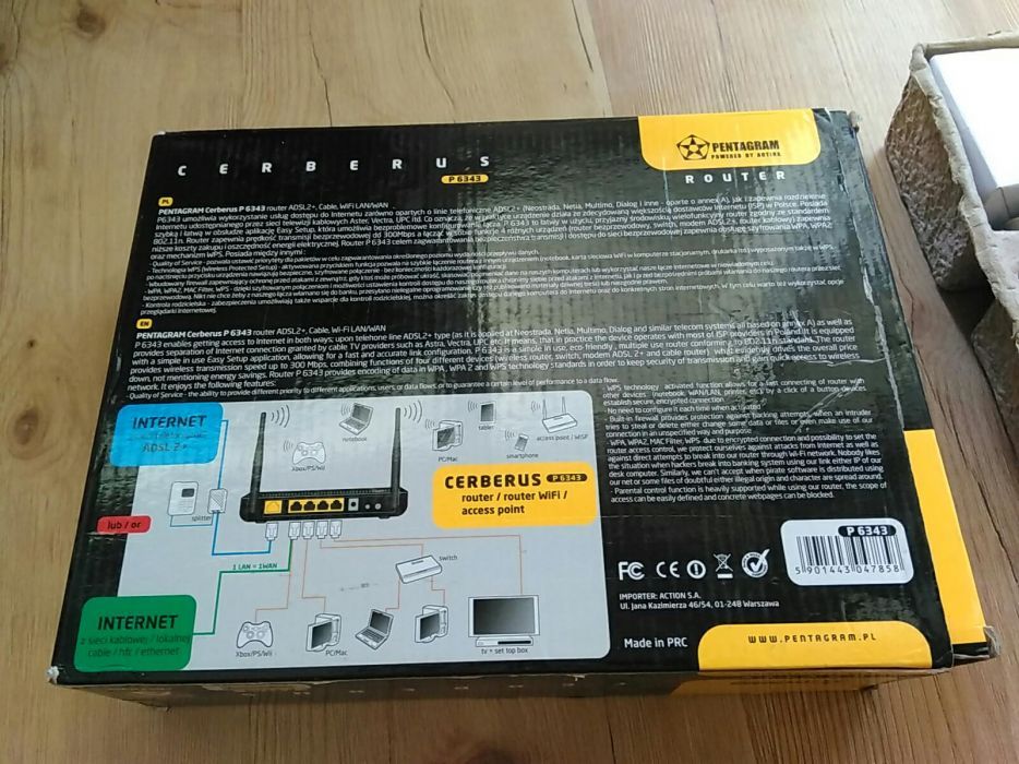 Bezprzewodowy Modem Router internetowy WiFi Pentagram Cerberus P6343