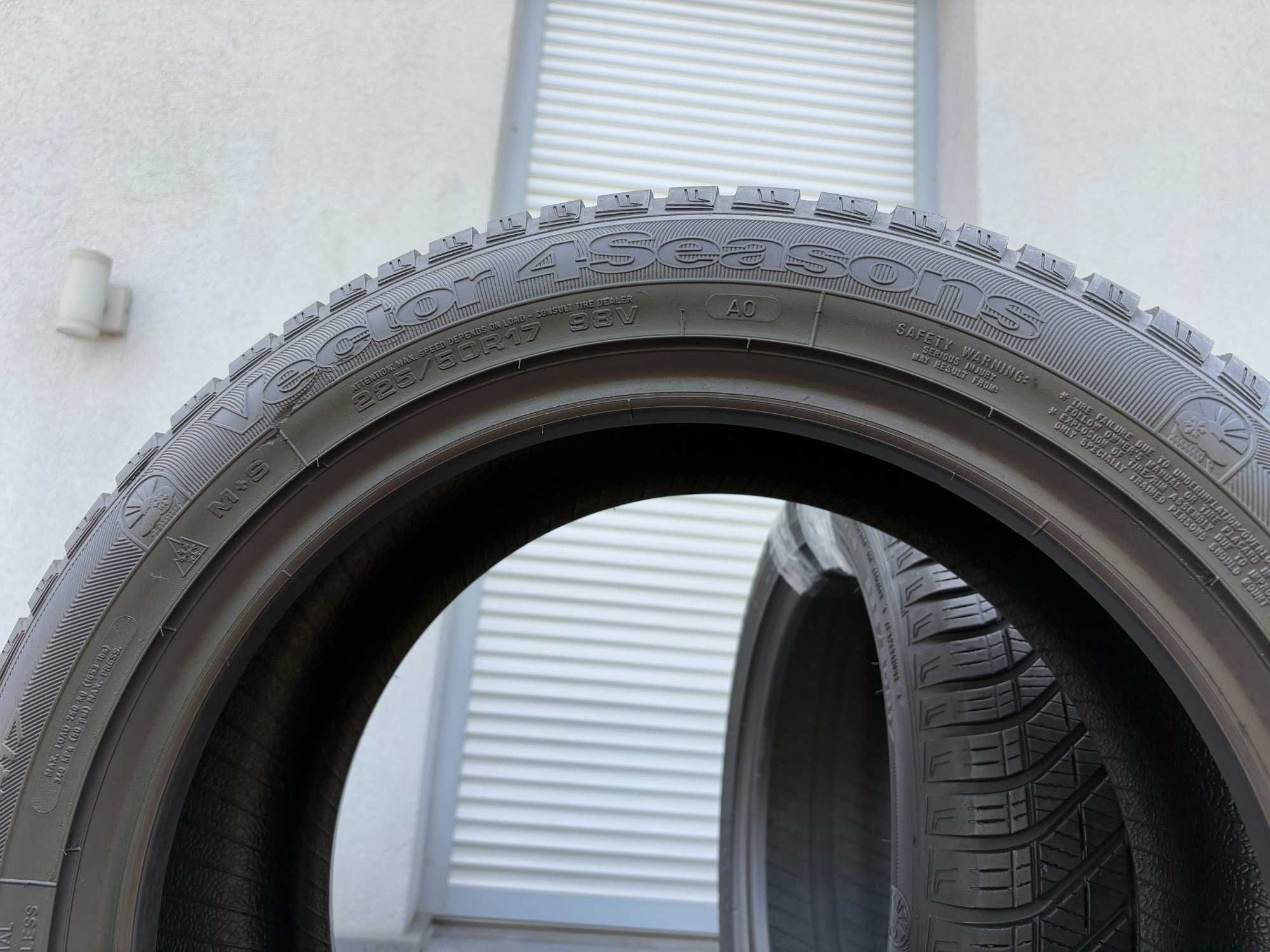 2szt całoroczne 225/50R17 GoodYear 7,3mm 2024r świetny stan! 4S174
