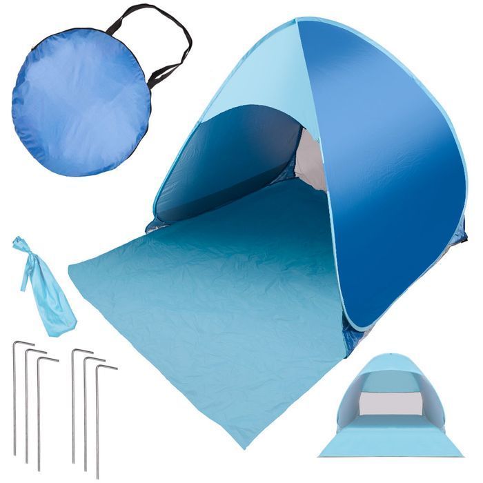 Namiot Plażowy Samorozkładający Ogrodowy Turystyczny Niebieski UV