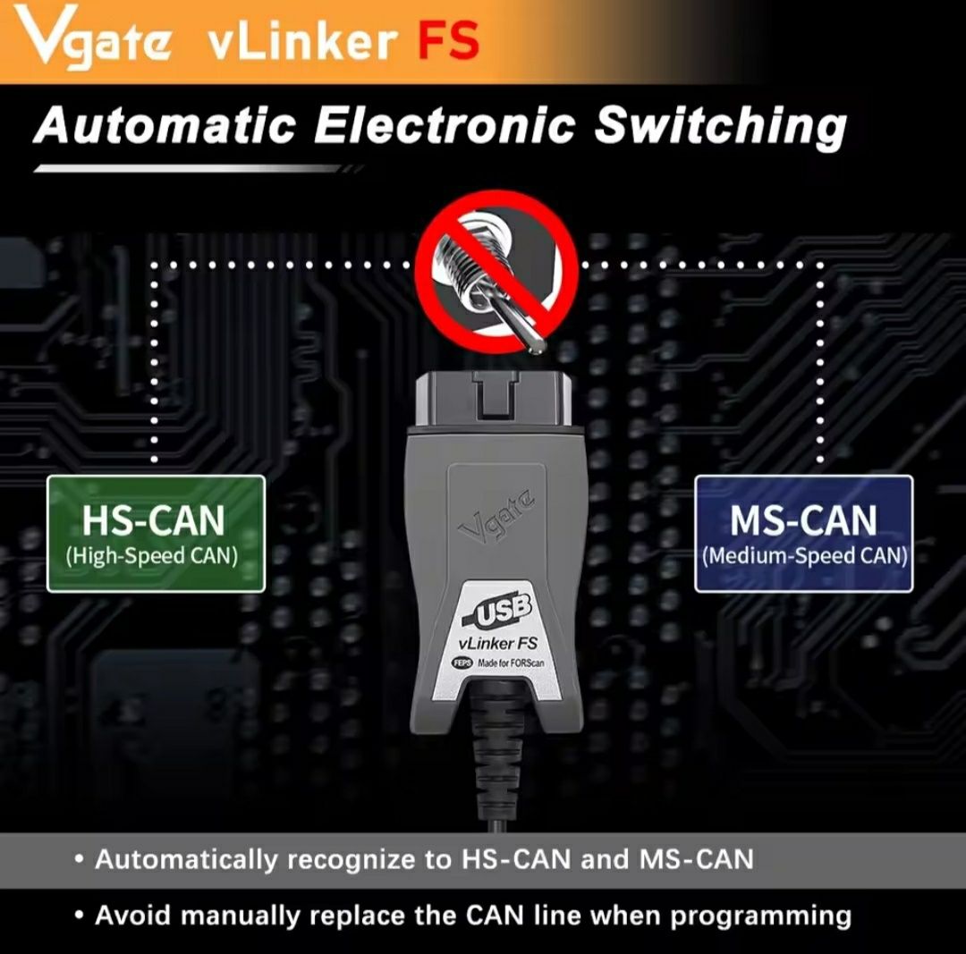 Vgate vLinker FS - автосканер для Forscan  Mazda Ford адаптер