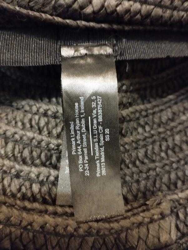 Шляпа панама женская натуральная primark Китай 56-58 р.