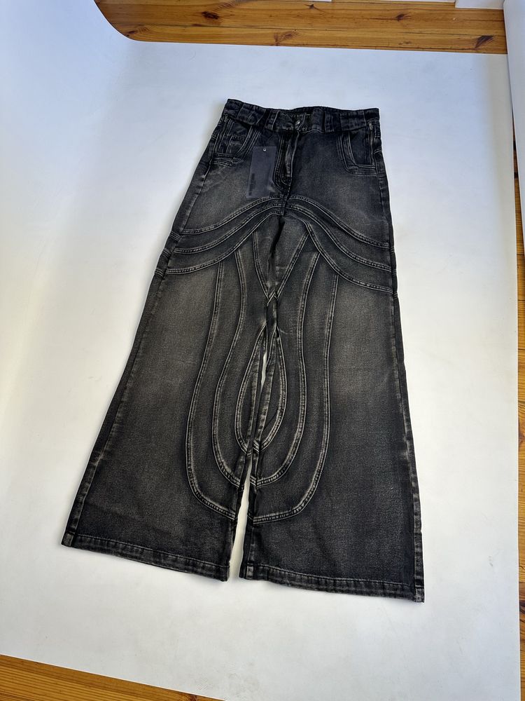 NFS NO FAITH STUDIOS faded baggy джинси джынсы черные широкие opium