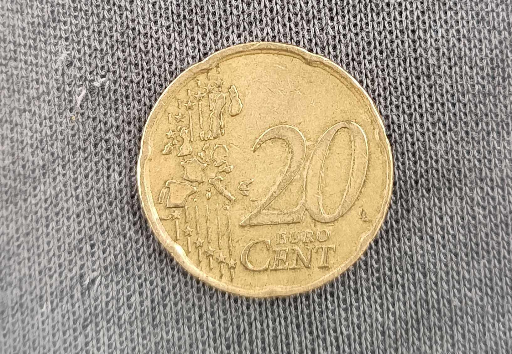 20 euro cents M.A.C. não MAC. Itália 2002 com defeitos.